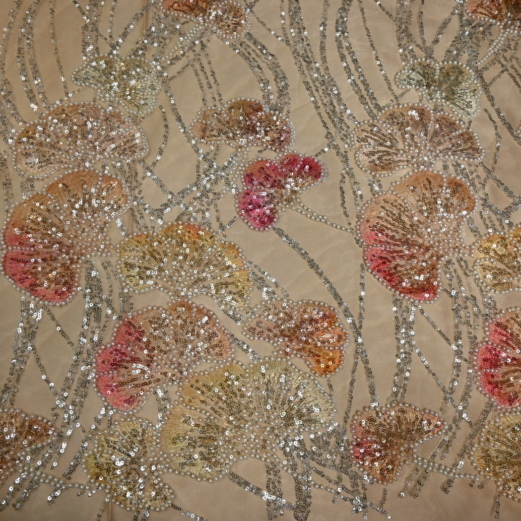 Beautiful Imported Net Cut Dana & Sequins Embroidery Fabrics