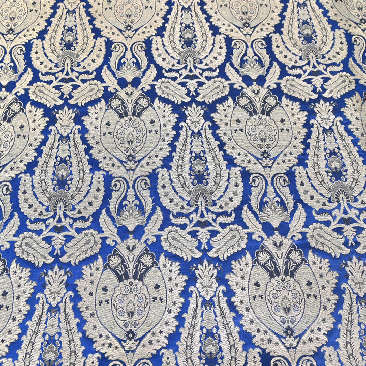 Satin Kimkhab Multi Brocade Fabric | Heavy Luxury Zari Woven Designer Fabric | RFC121-01