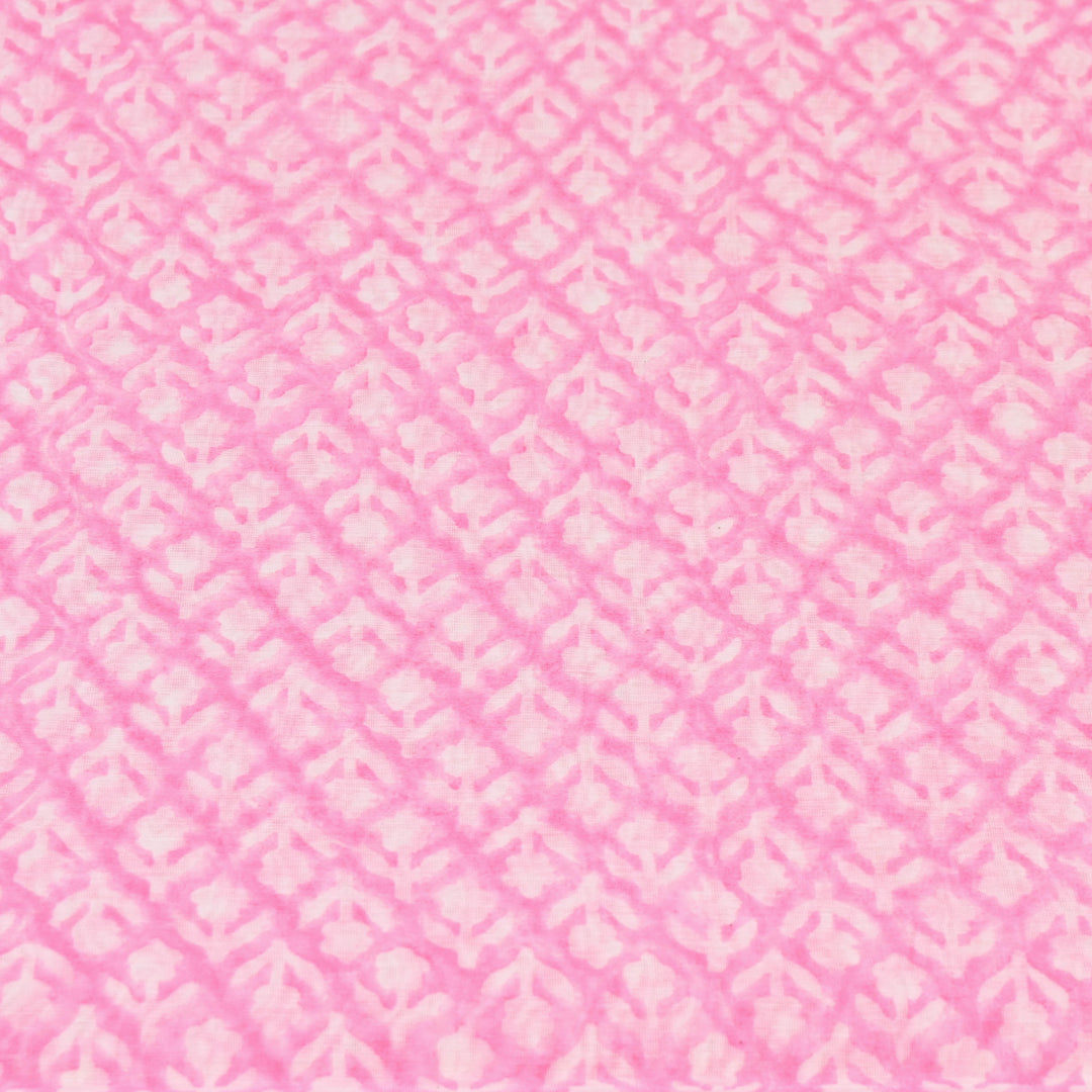 Pink Silk Chanderi Print