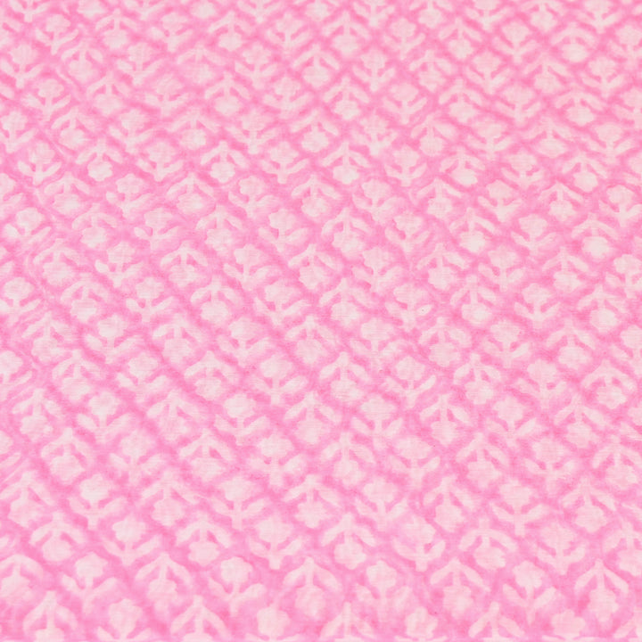 Pink Silk Chanderi Print