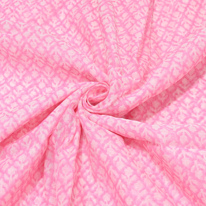 Pink Silk Chanderi Print