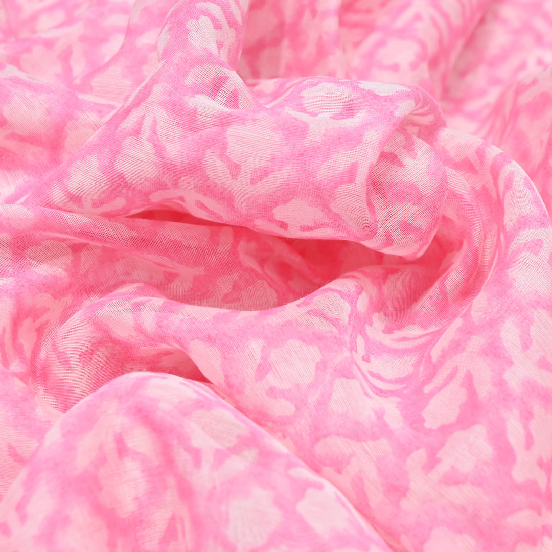 Pink Silk Chanderi Print