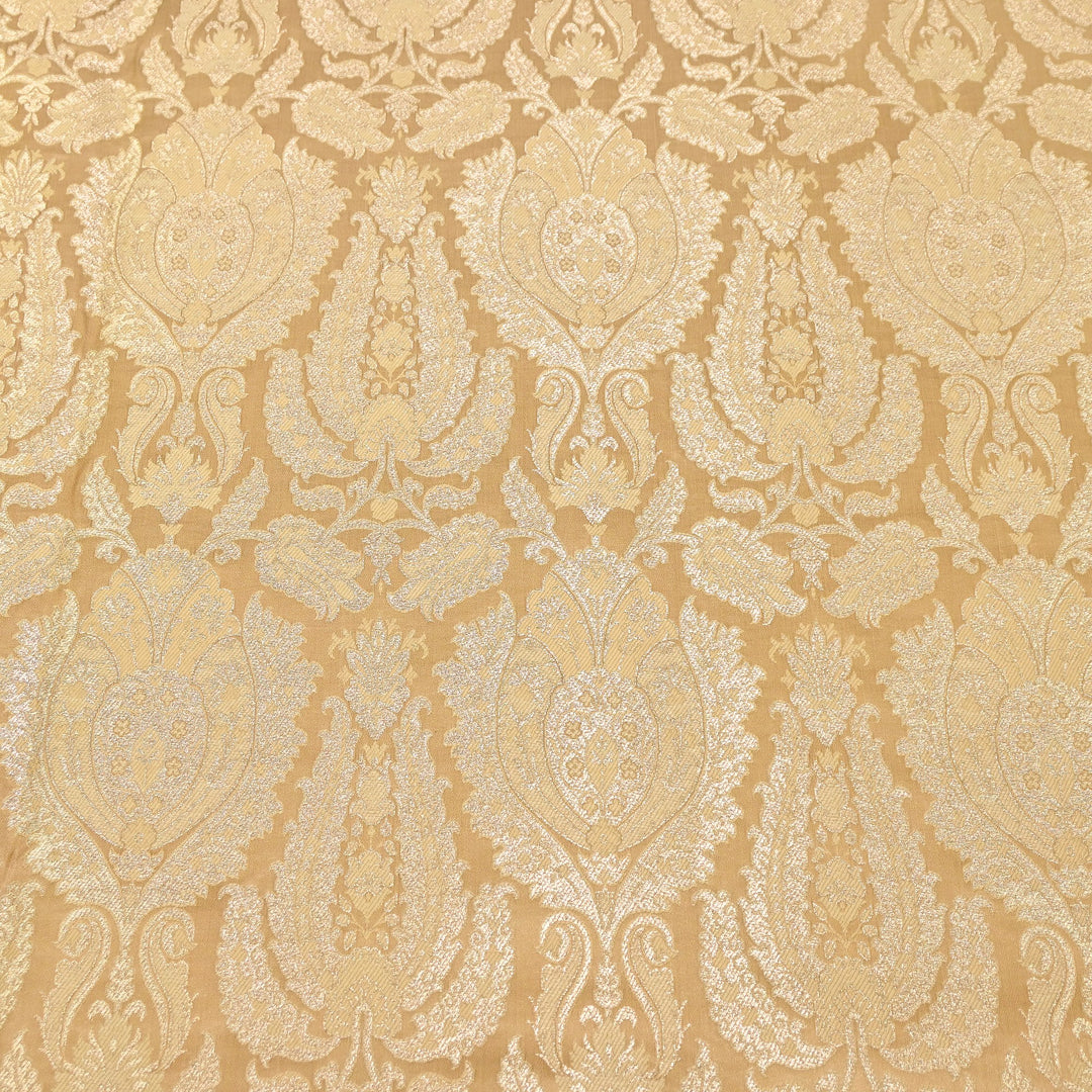 Satin Kimkhab Multi Brocade Fabric | Heavy Luxury Zari Woven Designer Fabric | RFC121-02