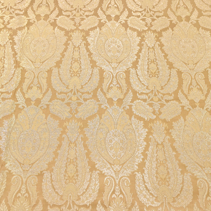 Satin Kimkhab Multi Brocade Fabric | Heavy Luxury Zari Woven Designer Fabric | RFC121-02