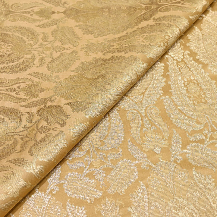 Satin Kimkhab Multi Brocade Fabric | Heavy Luxury Zari Woven Designer Fabric | RFC121-02