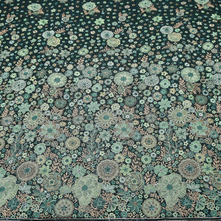 Premium Georgette Thread & Sequins Embroidery Fabric | Designer Embroidered Georgette fabric-D30096-A2
