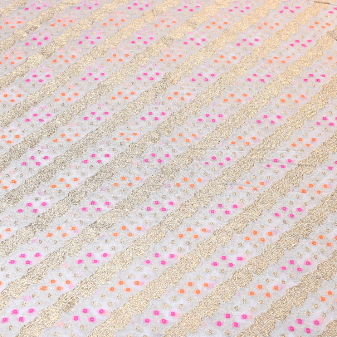 Viscose Georgette Zari Bandhani Fabric – Soft Lightweight Fabrics -NF0020-1