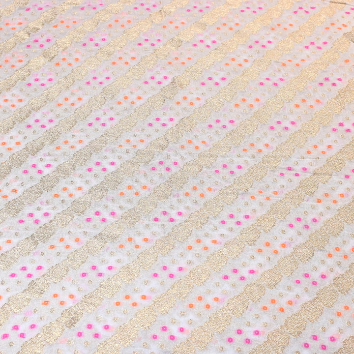 Viscose Georgette Zari Bandhani Fabric – Soft Lightweight Fabrics -NF0020-1