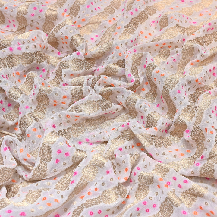 Viscose Georgette Zari Bandhani Fabric – Soft Lightweight Fabrics -NF0020-1