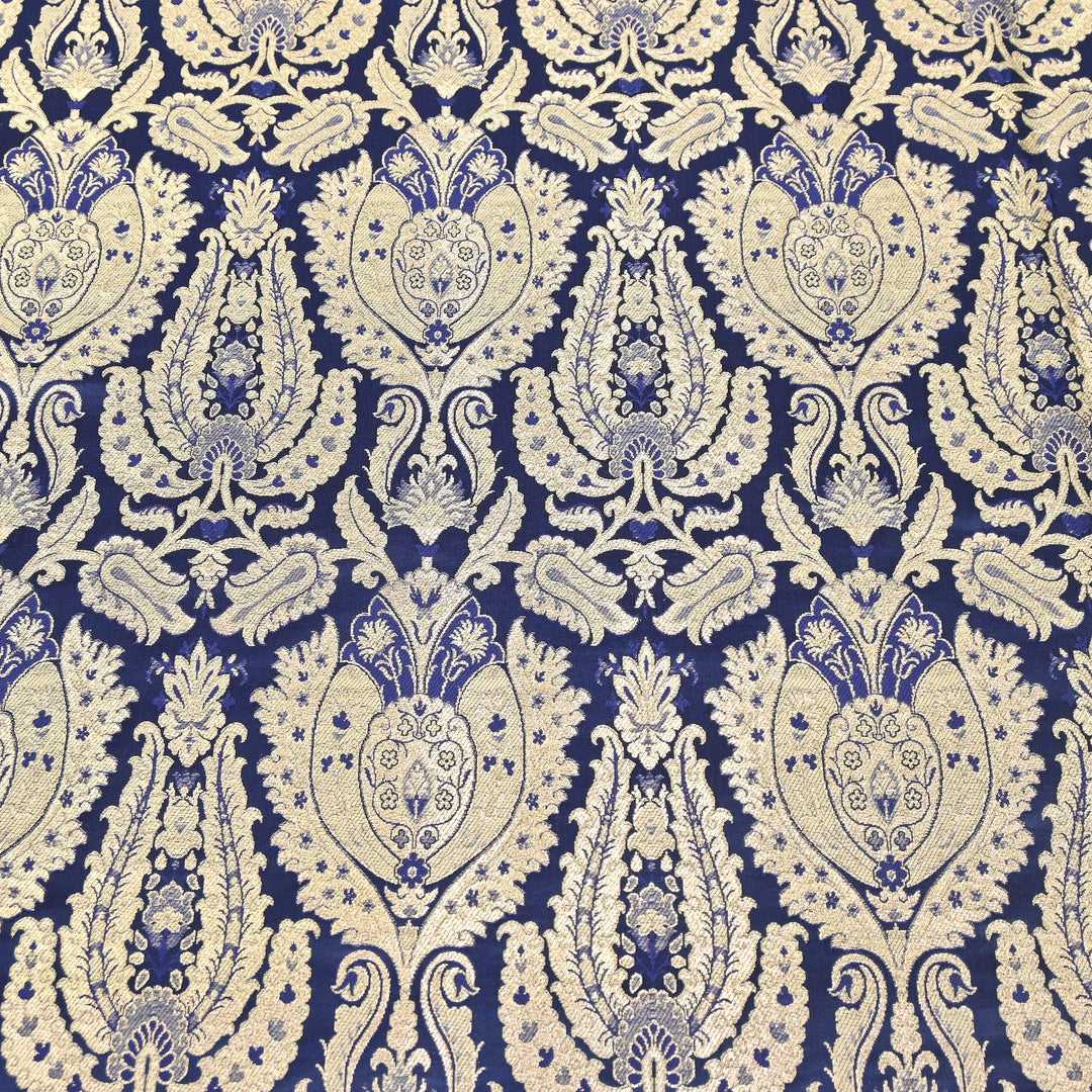 Satin Kimkhab Multi Brocade Fabric | Heavy Luxury Zari Woven Designer Fabric | RFC121-04