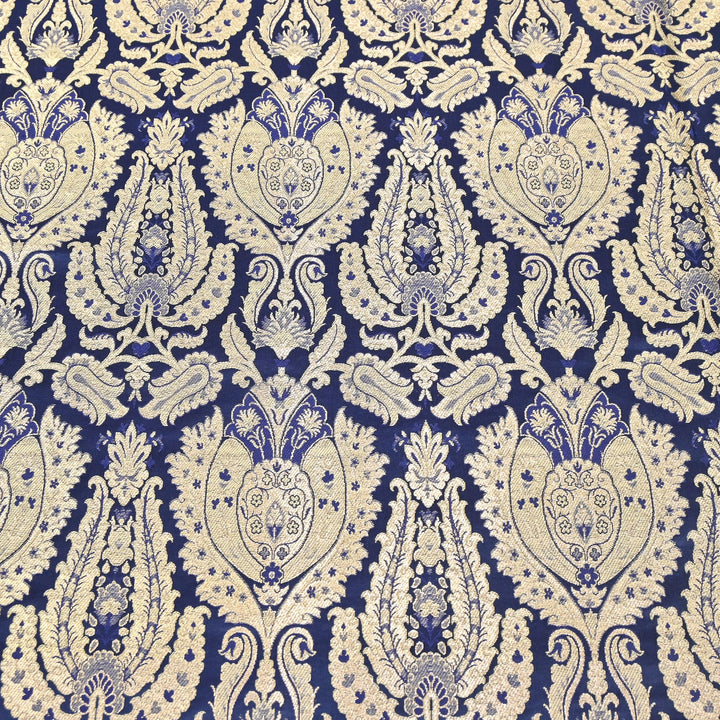 Satin Kimkhab Multi Brocade Fabric | Heavy Luxury Zari Woven Designer Fabric | RFC121-04
