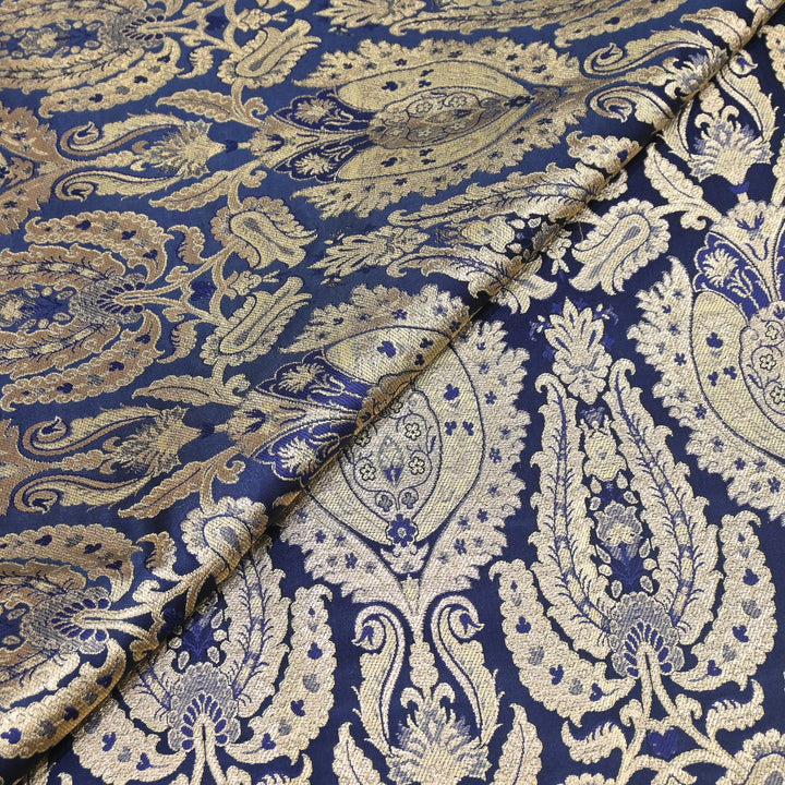 Satin Kimkhab Multi Brocade Fabric | Heavy Luxury Zari Woven Designer Fabric | RFC121-04