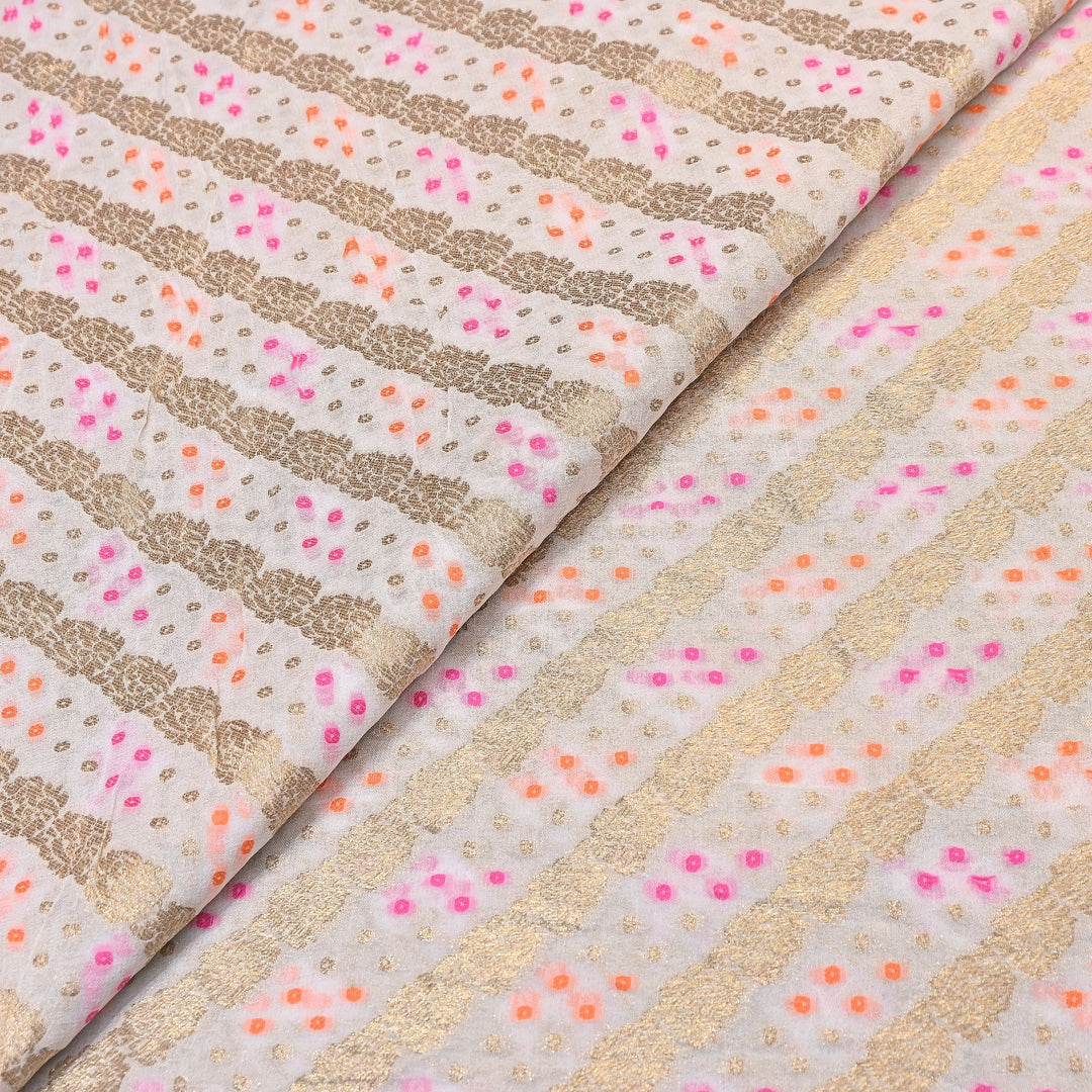 Viscose Georgette Zari Bandhani Fabric – Soft Lightweight Fabrics -NF0020-1
