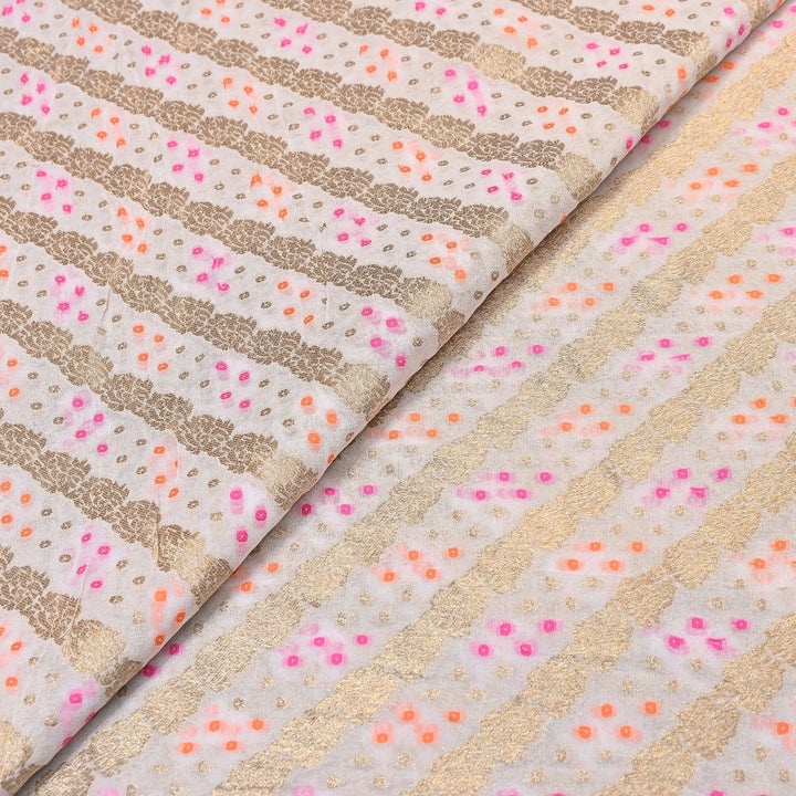 Viscose Georgette Zari Bandhani Fabric – Soft Lightweight Fabrics -NF0020-1