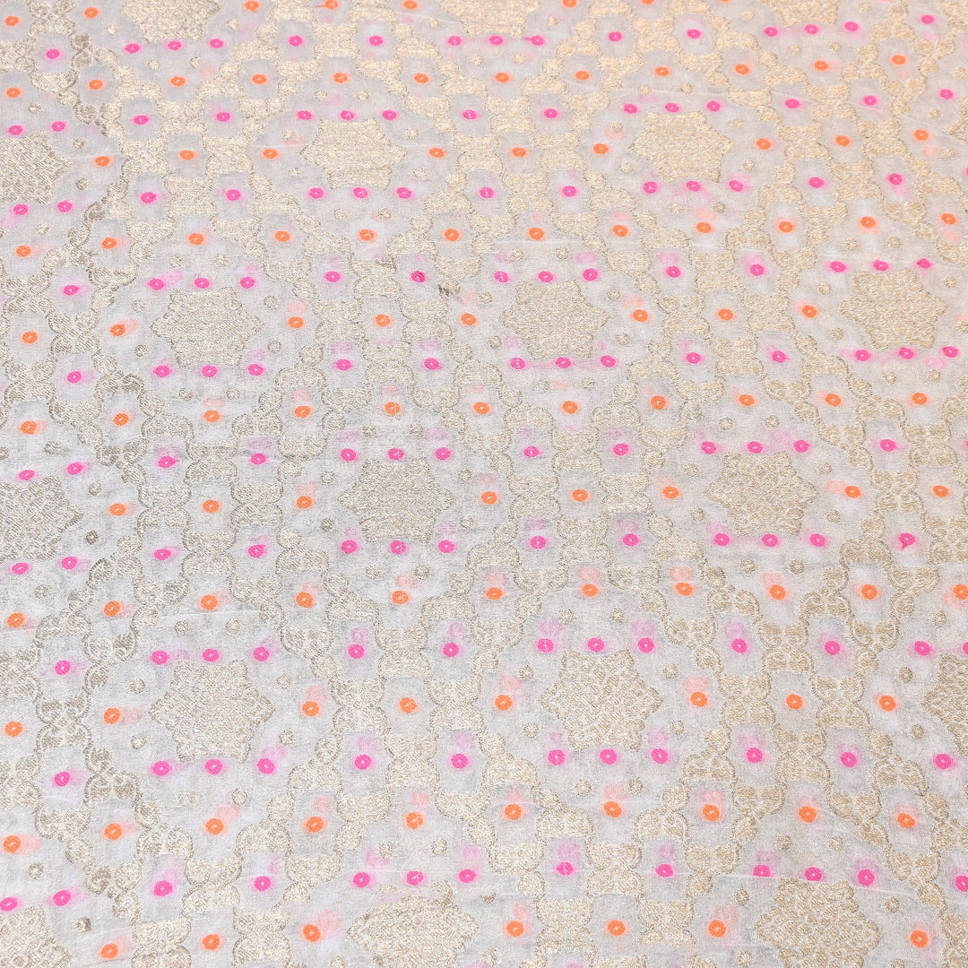 Viscose Georgette Zari Bandhani Fabric – Soft Lightweight Fabrics -NF0020-2