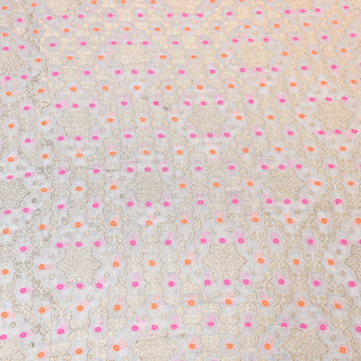 Viscose Georgette Zari Bandhani Fabric – Soft Lightweight Fabrics -NF0020-2