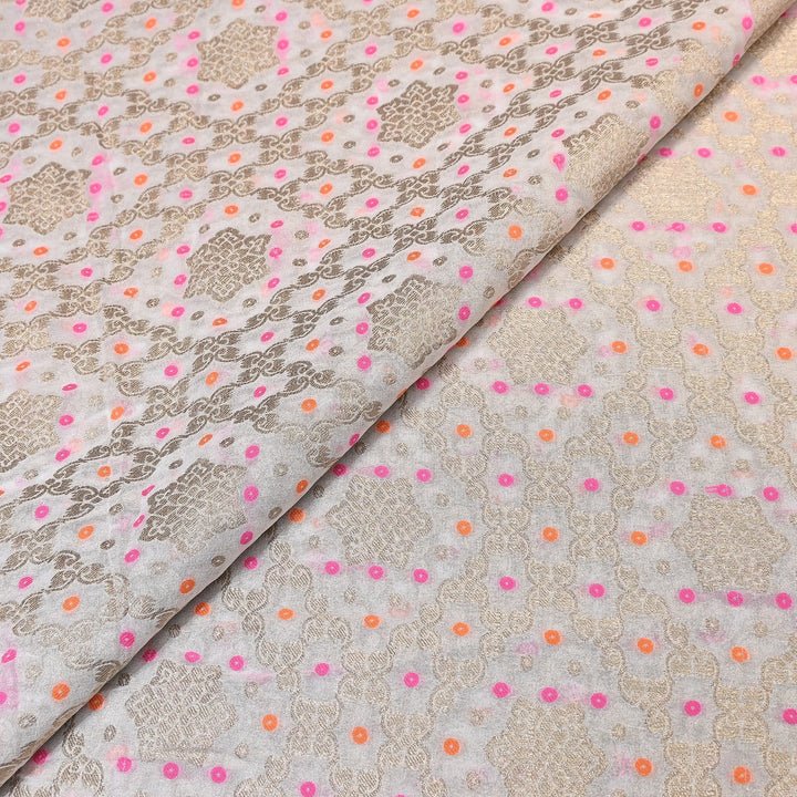 Viscose Georgette Zari Bandhani Fabric – Soft Lightweight Fabrics -NF0020-2