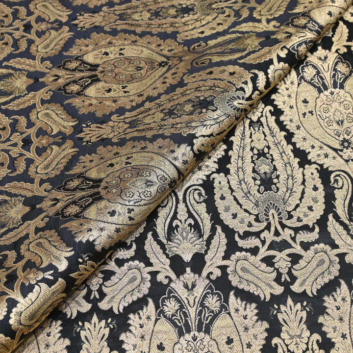 Satin Kimkhab Multi Brocade Fabric | Heavy Luxury Zari Woven Designer Fabric | RFC121-06