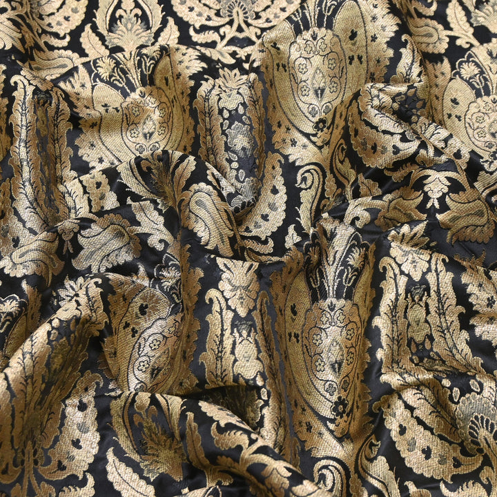 Satin Kimkhab Multi Brocade Fabric | Heavy Luxury Zari Woven Designer Fabric | RFC121-06