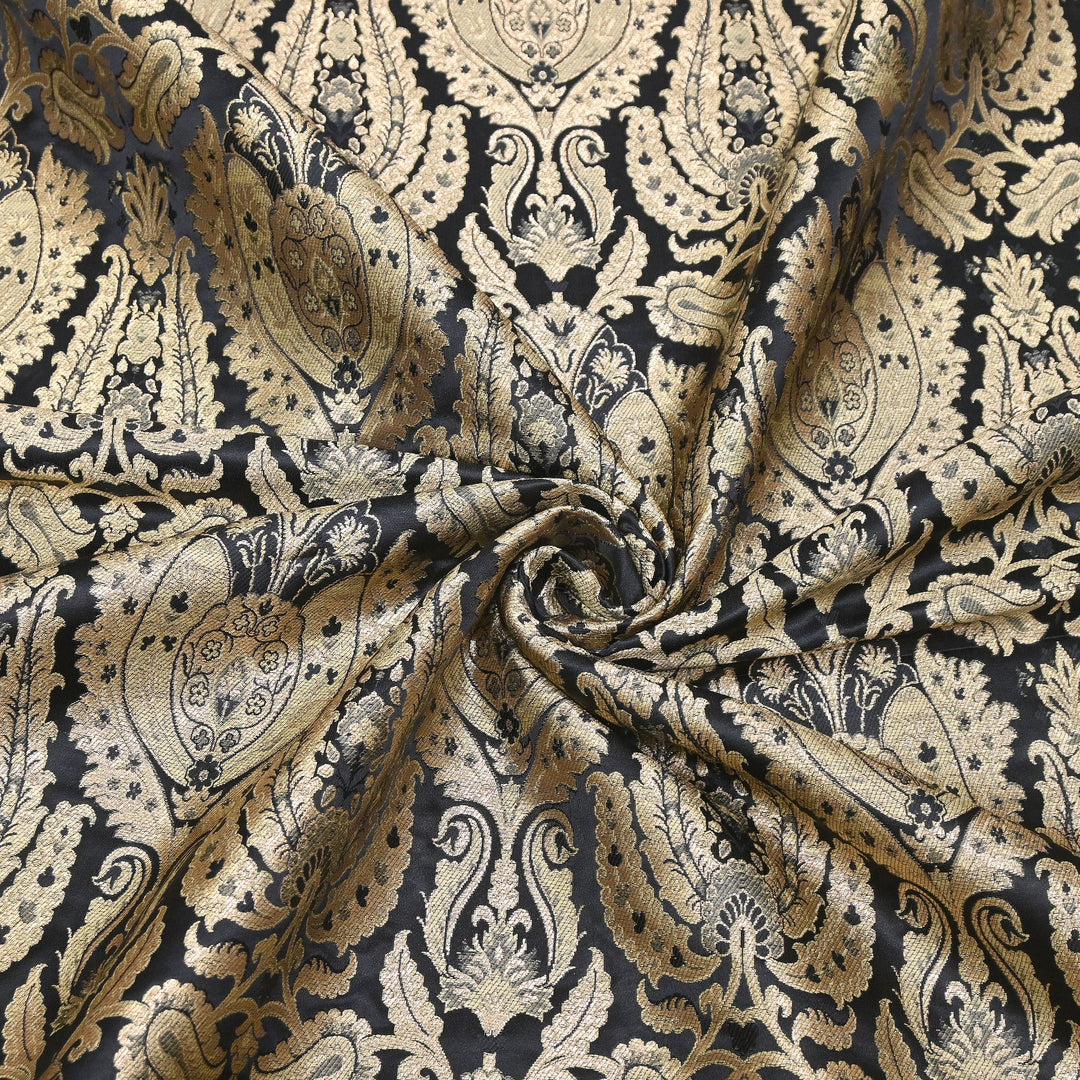 Satin Kimkhab Multi Brocade Fabric | Heavy Luxury Zari Woven Designer Fabric | RFC121-06