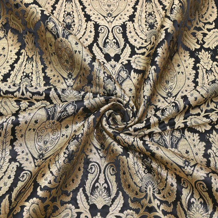 Satin Kimkhab Multi Brocade Fabric | Heavy Luxury Zari Woven Designer Fabric | RFC121-06