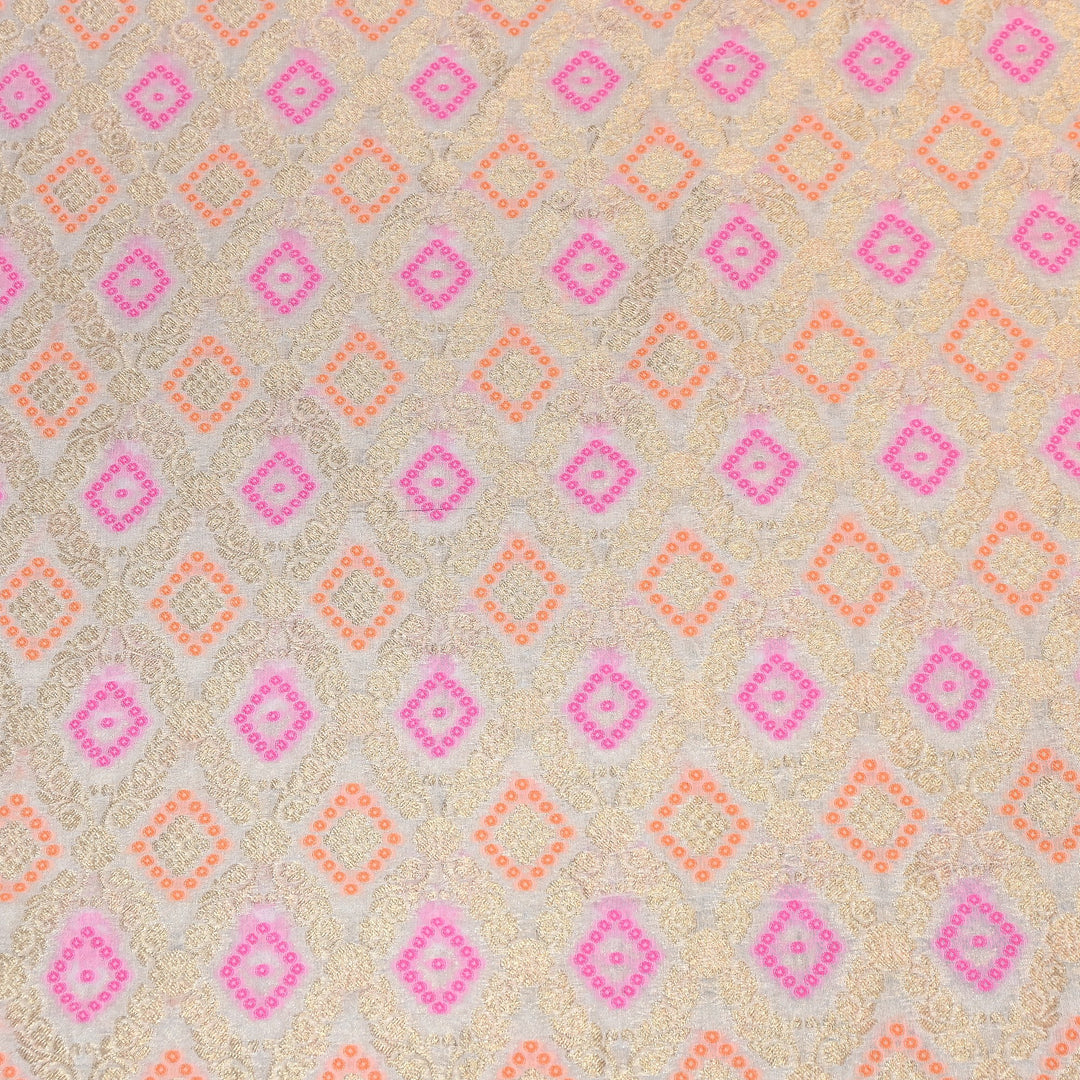 Viscose Georgette Zari Bandhani Fabric – Soft Lightweight Fabrics -NF0020-3
