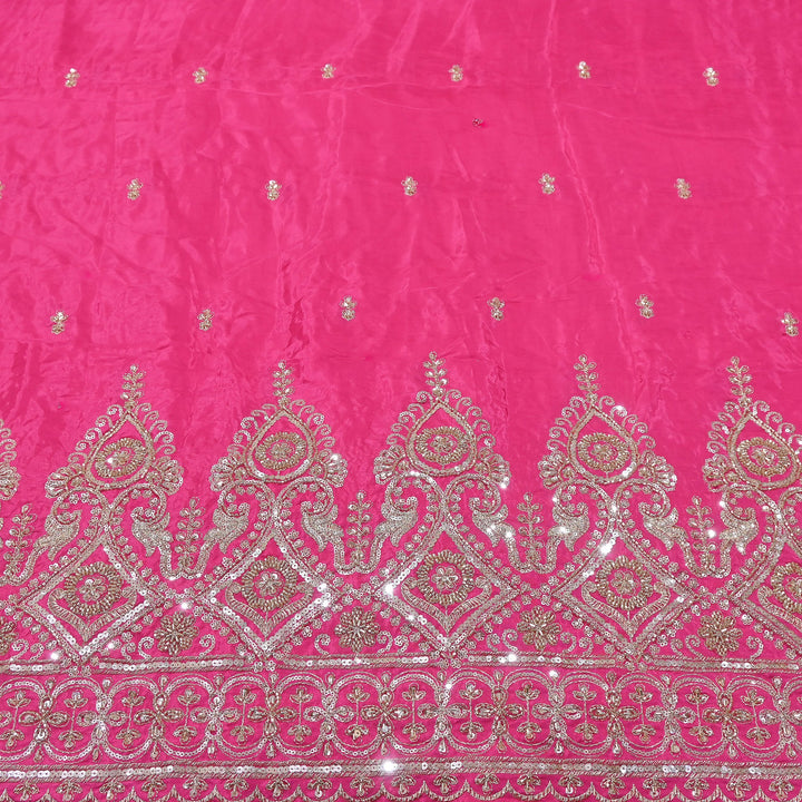 Premium Crepe Zari, Moti & Sequins Embroidery Fabric | Designer Embroidered Crepe for Bridal-J30948-A1