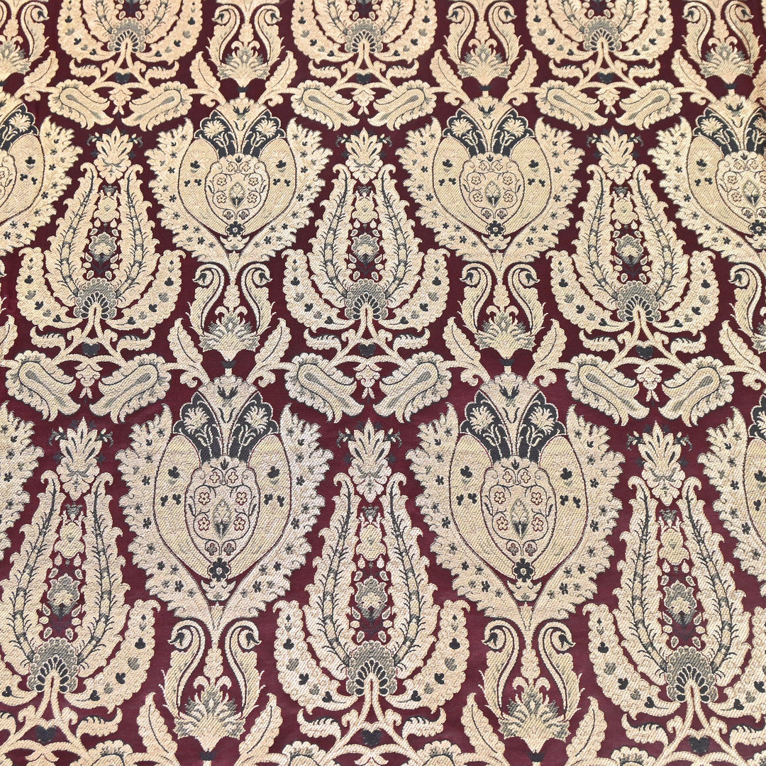Satin Kimkhab Multi Brocade Fabric | Heavy Luxury Zari Woven Designer Fabric | RFC121-08