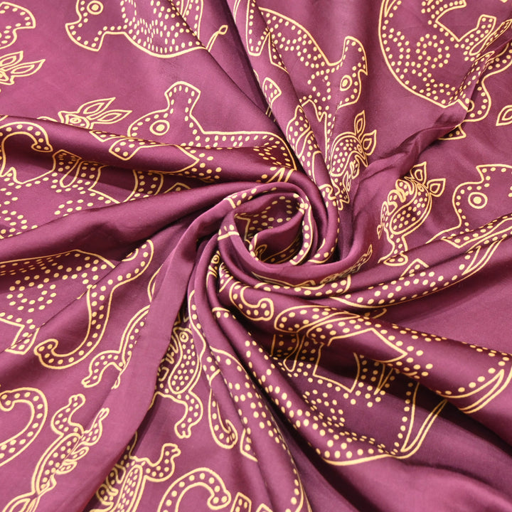 Onion Purple Modal Satin Digital Print