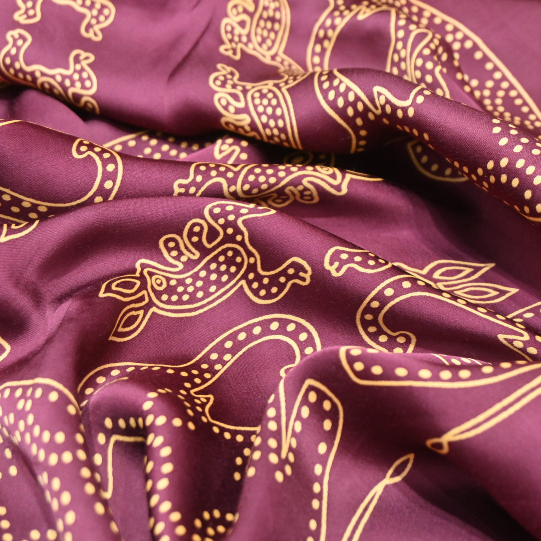 Onion Purple Modal Satin Digital Print