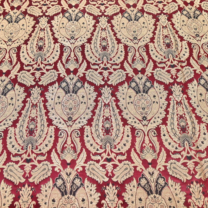 Satin Kimkhab Multi Brocade Fabric | Heavy Luxury Zari Woven Designer Fabric | RFC121-10