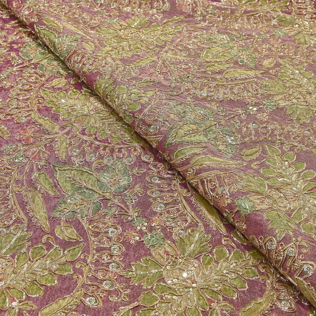 Dyed Tissue Gota Patti Embroidery Fabric | VI3548C-01