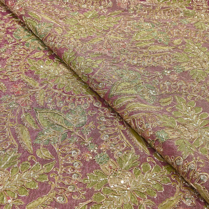 Dyed Tissue Gota Patti Embroidery Fabric | VI3548C-01