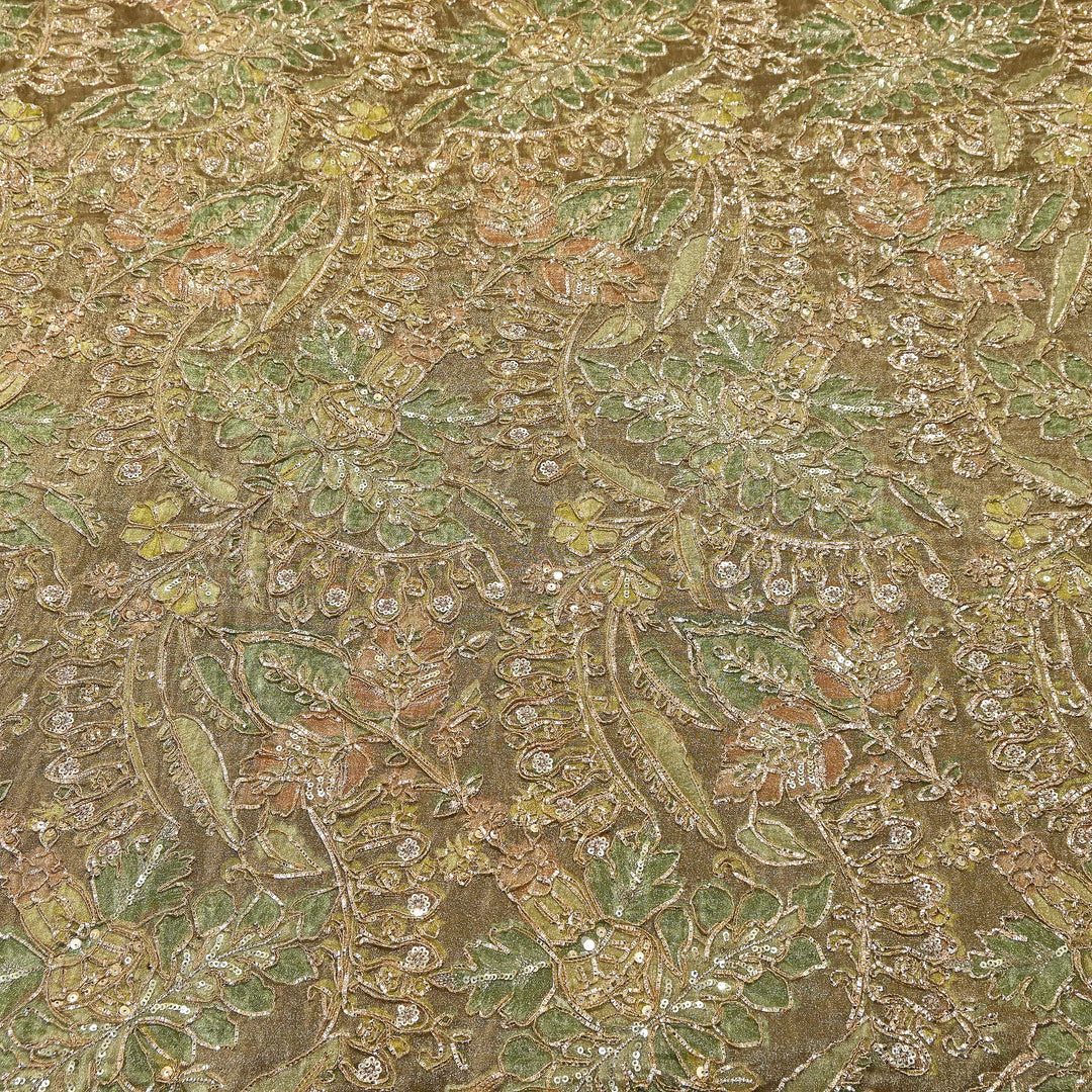 Dyed Tissue Gota Patti Embroidery Fabric | VI3548C-02