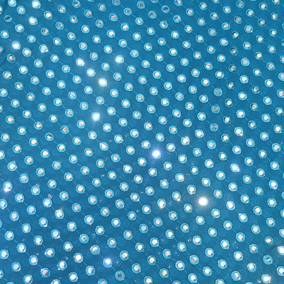 Dyed Viscose Georgette Mirror Embroidery Fabrics