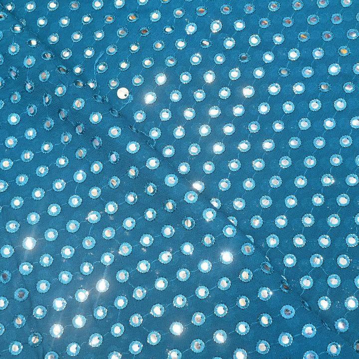 Dyed Viscose Georgette Mirror Embroidery Fabrics