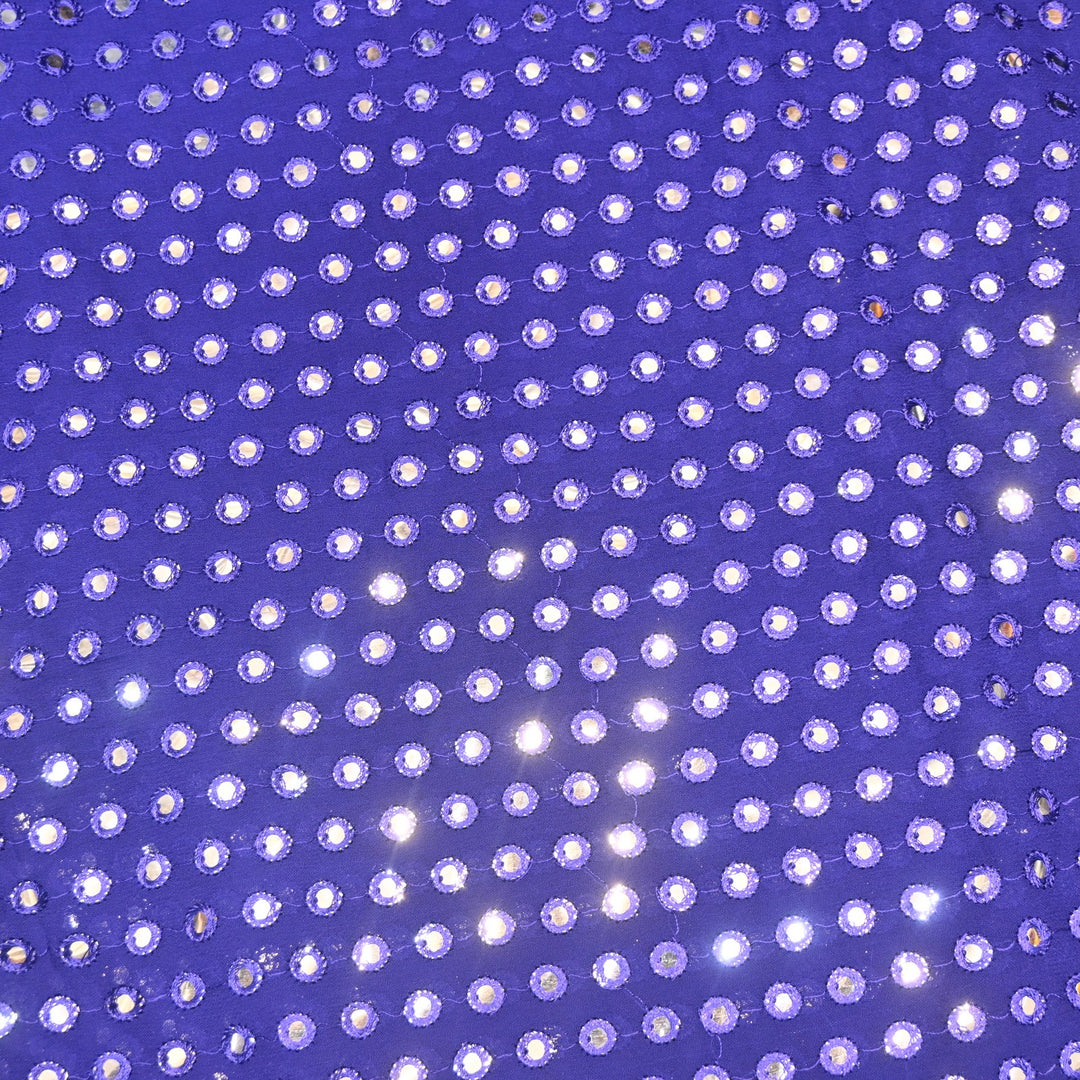 Dyed Viscose Georgette Mirror Embroidery Fabrics