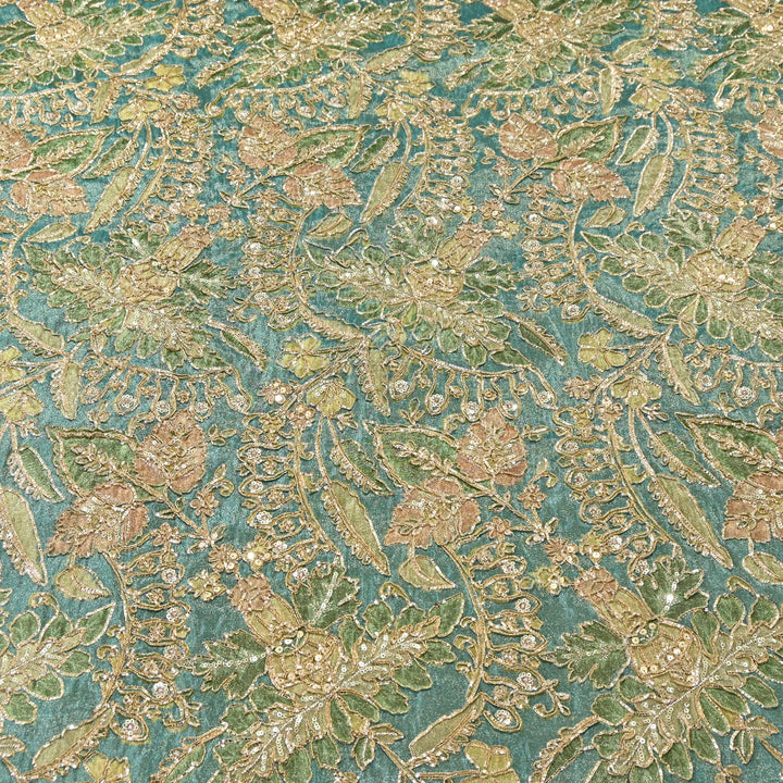 Dyed Tissue Gota Patti Embroidery Fabric | VI3548C-04