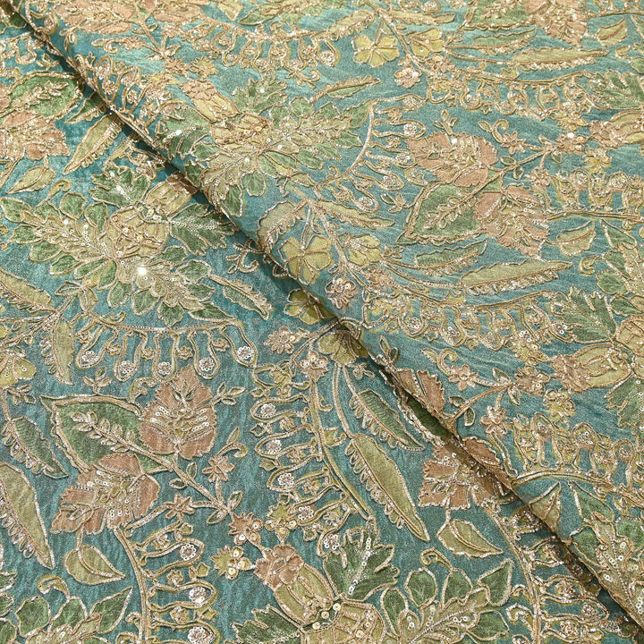 Dyed Tissue Gota Patti Embroidery Fabric | VI3548C-04