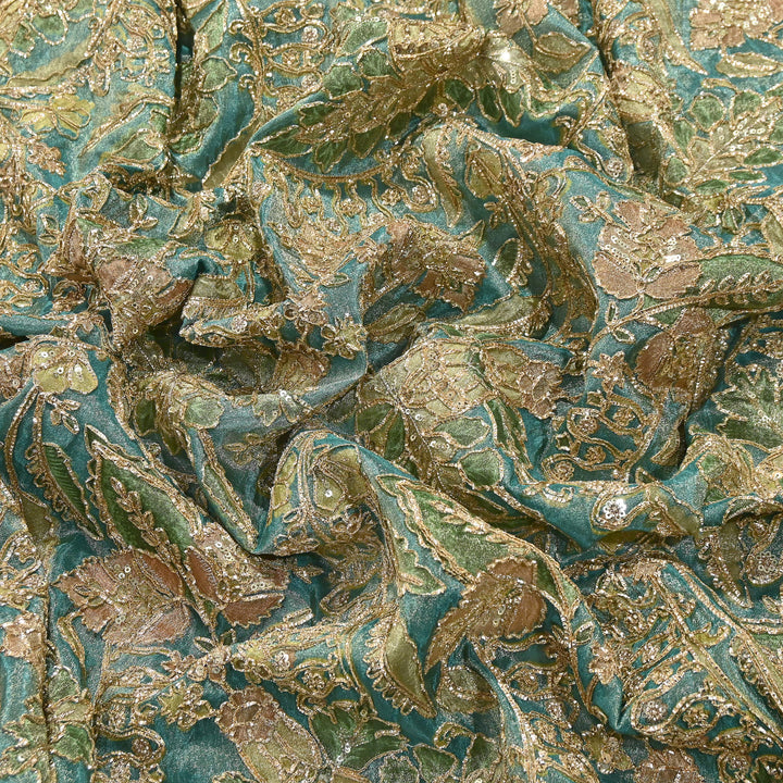 Dyed Tissue Gota Patti Embroidery Fabric | VI3548C-04