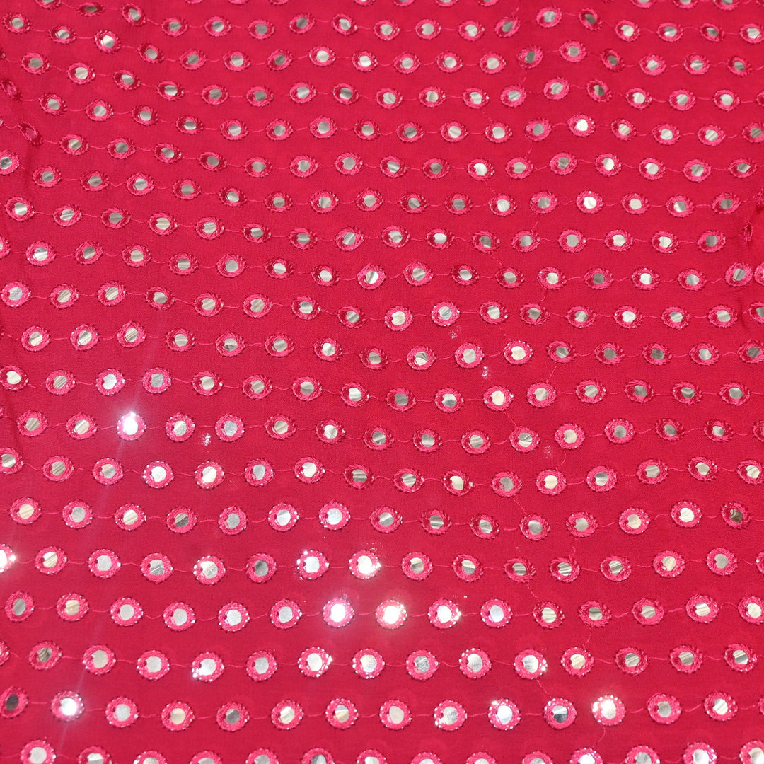 Dyed Viscose Georgette Mirror Embroidery Fabrics