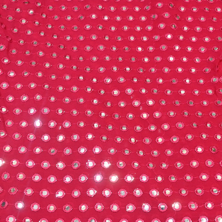 Dyed Viscose Georgette Mirror Embroidery Fabrics