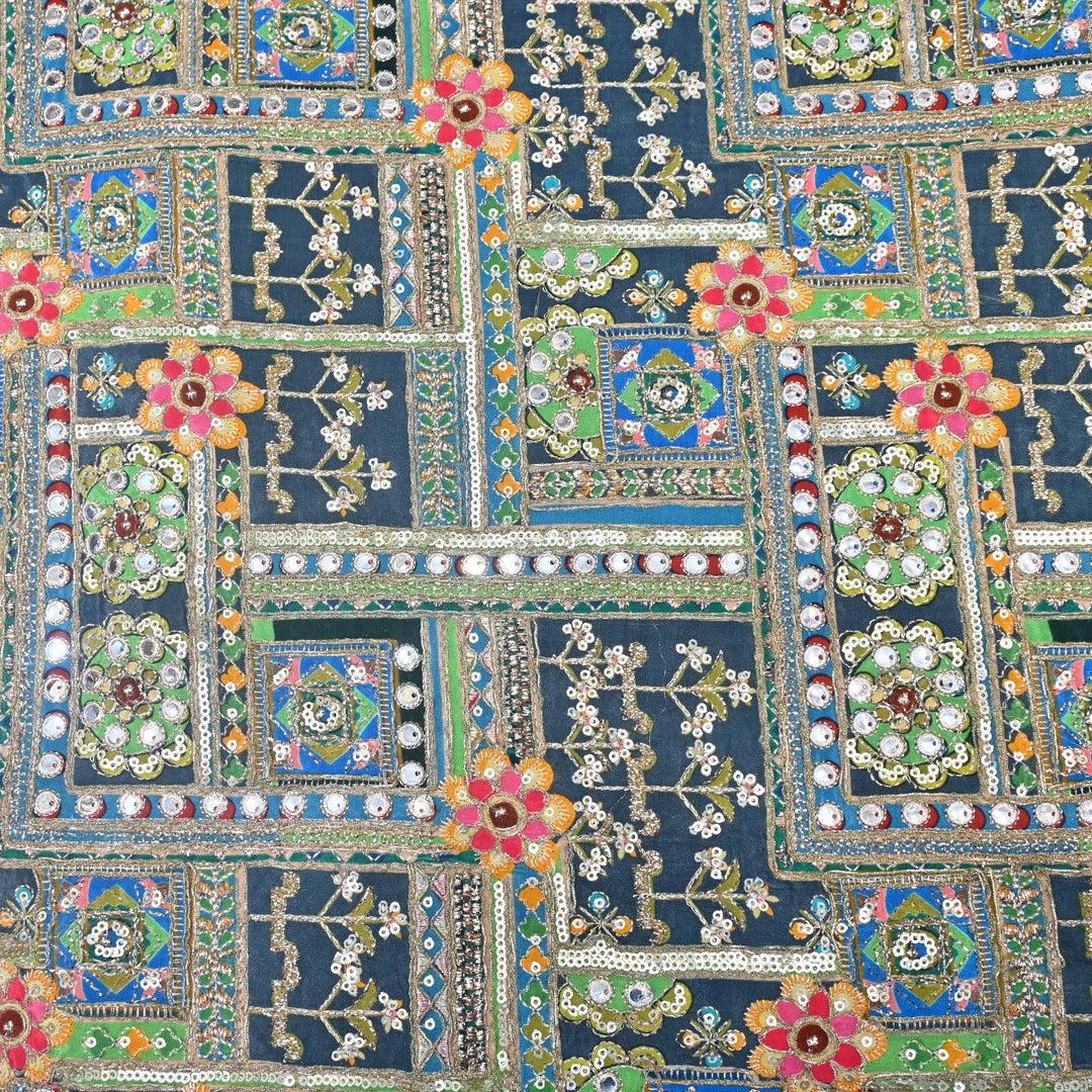 Beautiful Designer Crepe Position Prints, Zari & Sequin Embroidery Fabrics