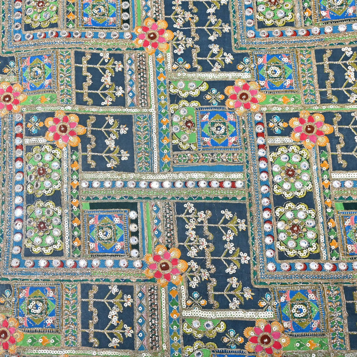 Beautiful Designer Crepe Position Prints, Zari & Sequin Embroidery Fabrics