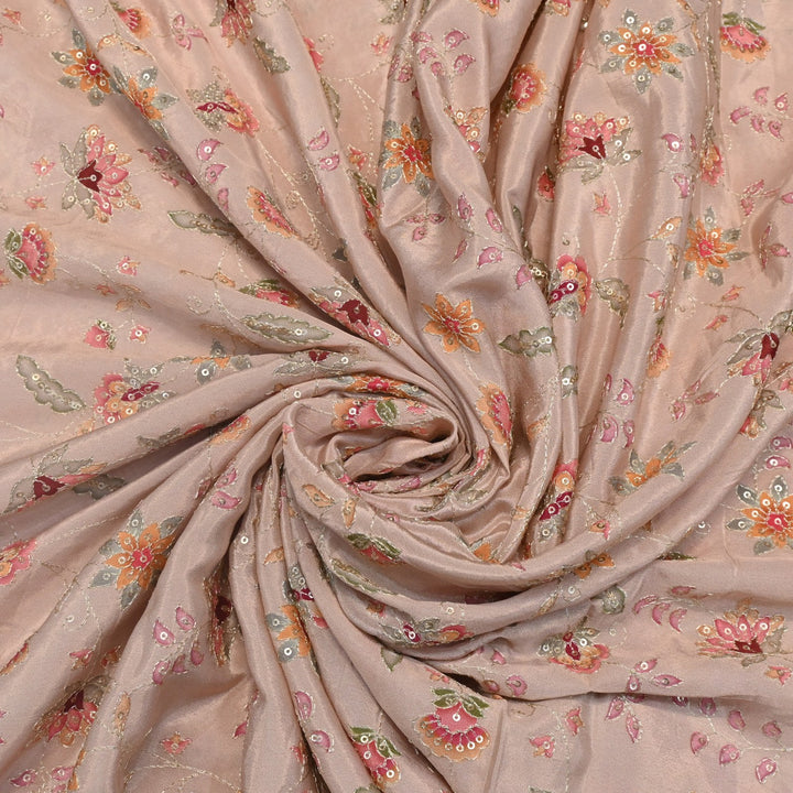 Crepe Position Prints, Zari & Sequin Embroidery Fabrics