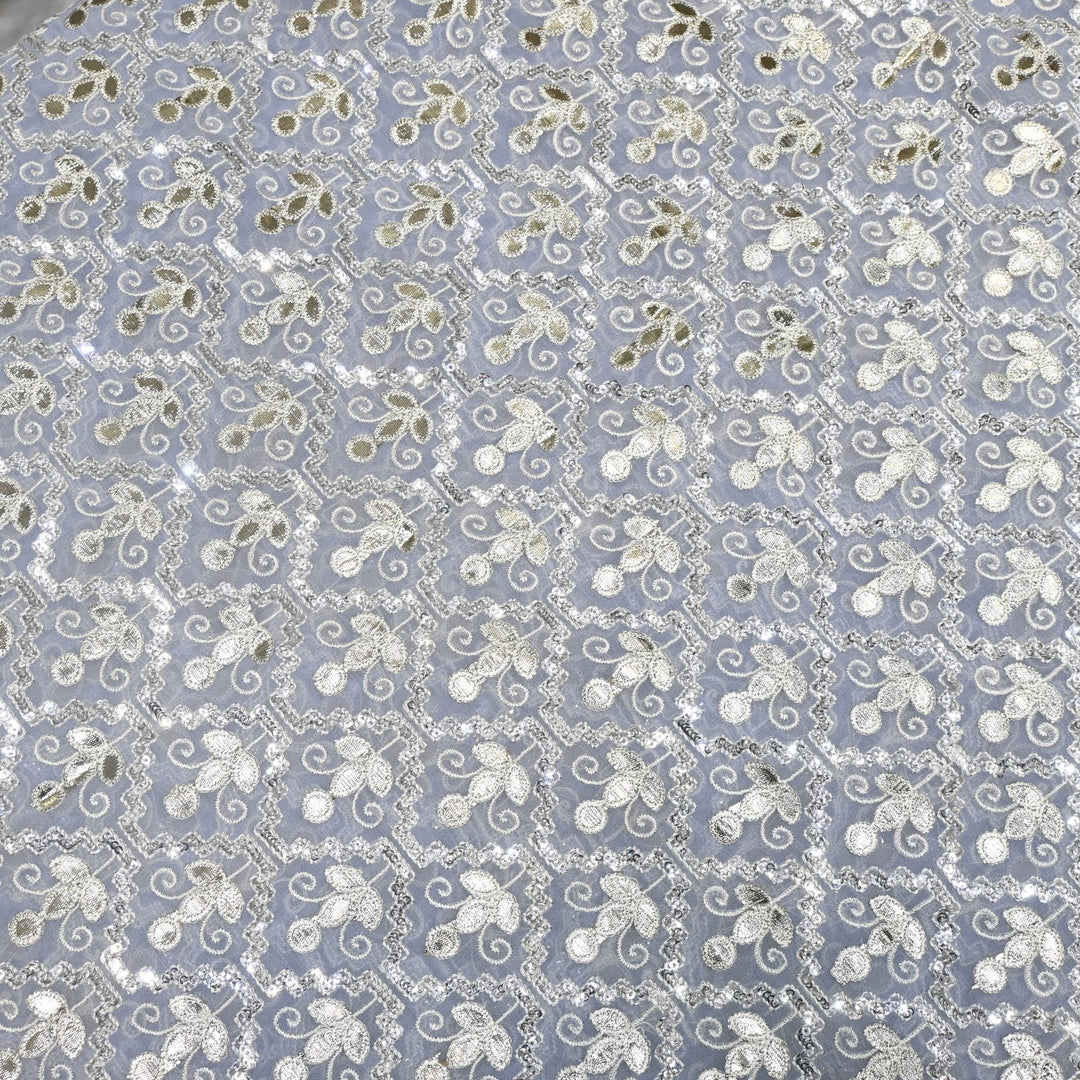 Dyed Viscose Georgette Gota Sequins Embroidery Fabrics