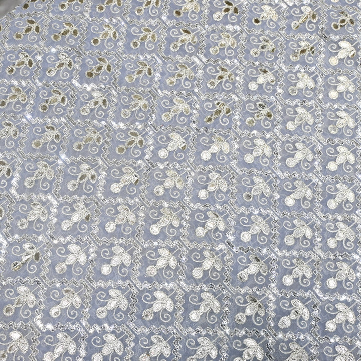 Dyed Viscose Georgette Gota Sequins Embroidery Fabrics