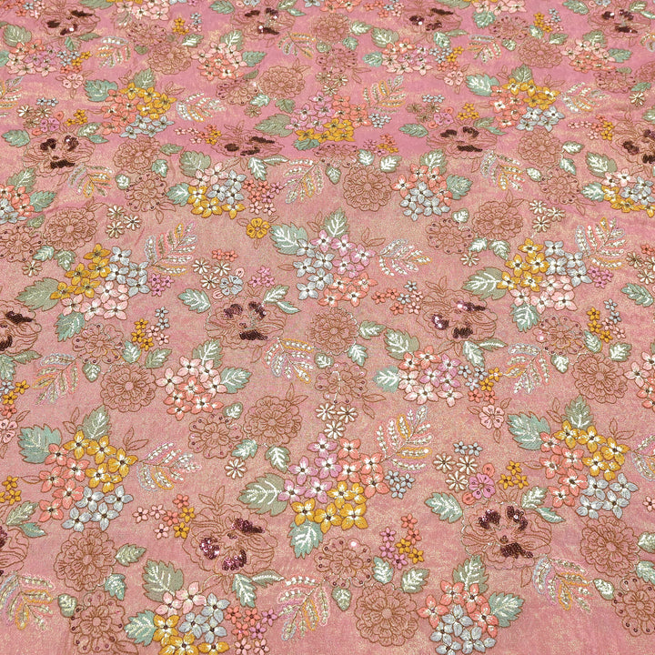 Premium Dyed Tissue Gota & Sequins Embroidery Fabric | Luxury Designer Festive | J22807-02