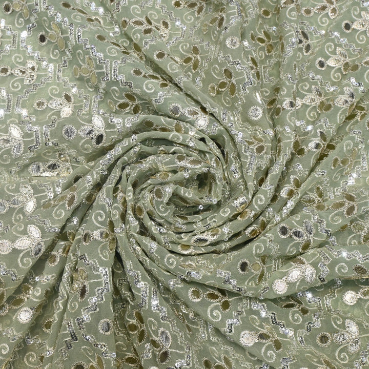 Dyed Viscose Georgette Gota Sequins Embroidery Fabrics