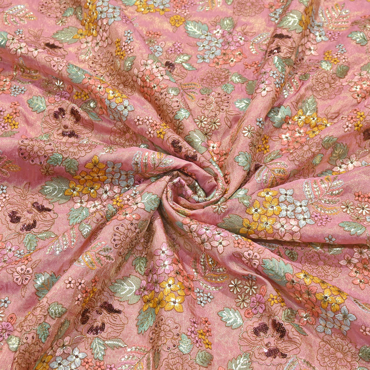 Premium Dyed Tissue Gota & Sequins Embroidery Fabric | Luxury Designer Festive | J22807-02
